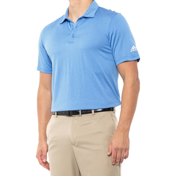 Pga Tour Mens Feeder Stripe Performance Golf Polo Shirt Blue Size Small